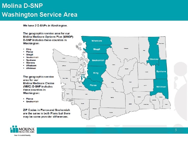 Molina D-SNP Washington Service Area 5 