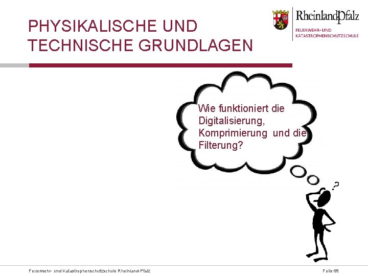 PHYSIKALISCHE UND TECHNISCHE GRUNDLAGEN Feuerwehr- und Katastrophenschutzschule Rheinland-Pfalz Wie funktioniert die Digitalisierung, Komprimierung und