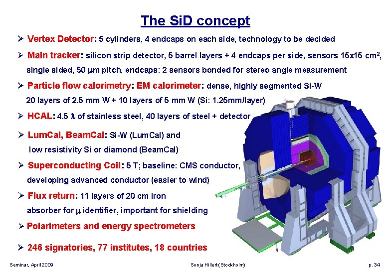 The Si. D concept Ø Vertex Detector: 5 cylinders, 4 endcaps on each side,