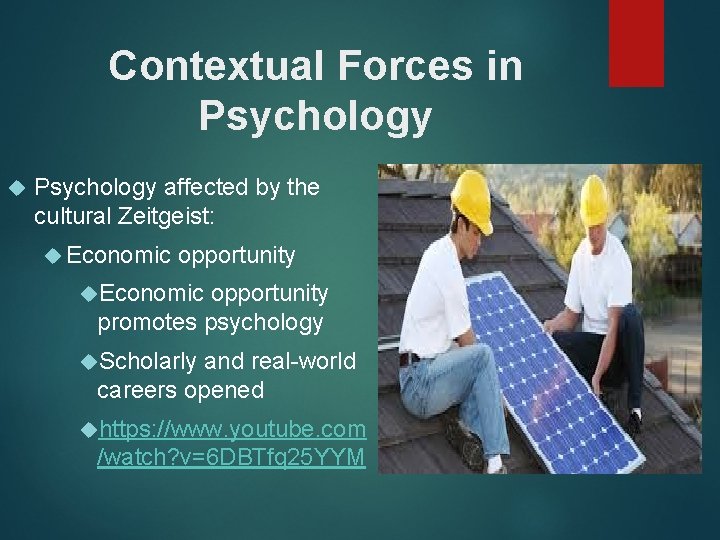 Contextual Forces in Psychology affected by the cultural Zeitgeist: Economic opportunity promotes psychology Scholarly