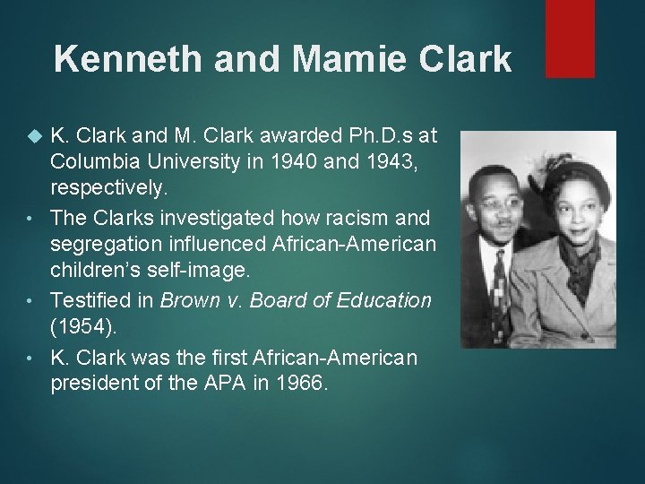 Kenneth and Mamie Clark K. Clark and M. Clark awarded Ph. D. s at