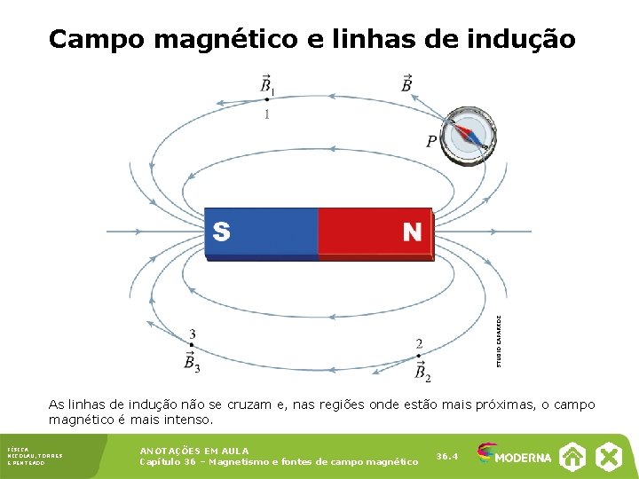 STUDIO CAPARROZ Campo magnético e linhas de indução As linhas de indução não se