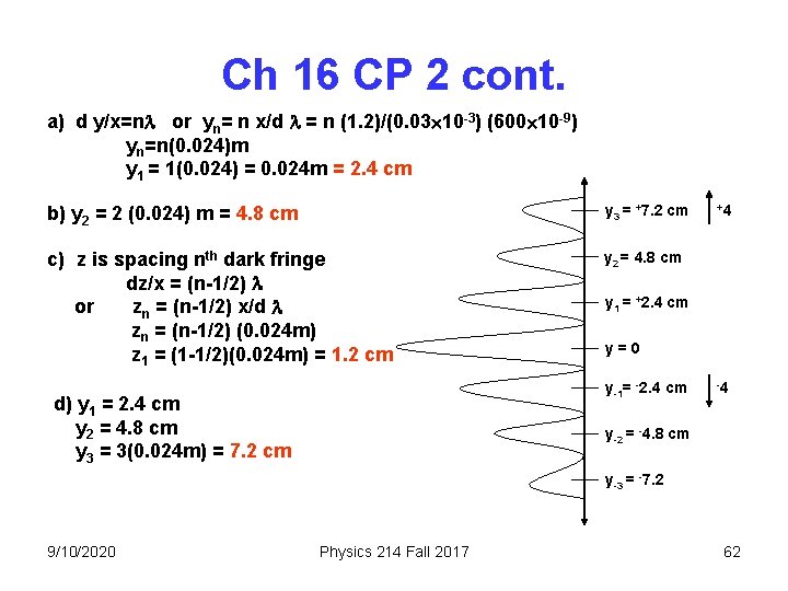 Ch 16 CP 2 cont. a) d y/x=n or yn= n x/d = n Ch 16 CP 2 cont. a) d y/x=n or yn= n x/d = n