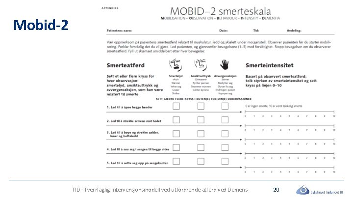 Mobid-2 TID - Tverrfaglig Intervensjonsmodell ved utfordrende atferd ved Demens 20 