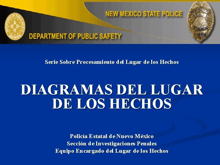 Serie Sobre Procesamiento del Lugar de los Hechos DIAGRAMAS DEL LUGAR DE LOS HECHOS