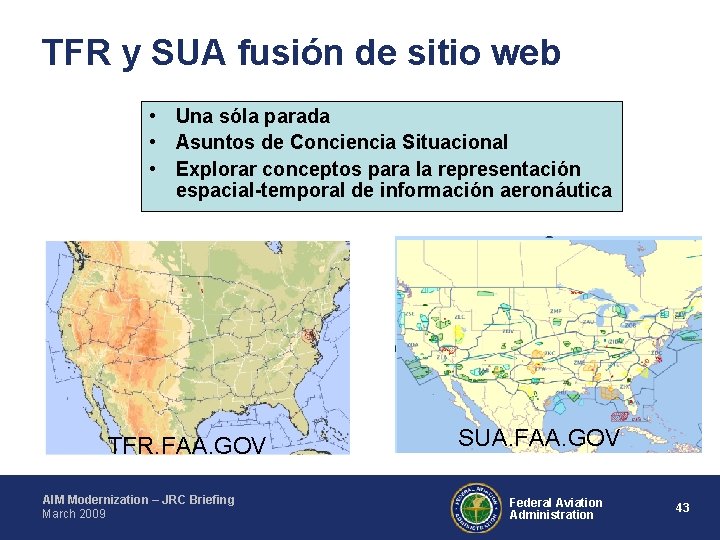 TFR y SUA fusión de sitio web • Una sóla parada • Asuntos de