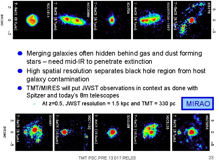 Merging galaxies often hidden behind gas and dust forming stars – need mid-IR to