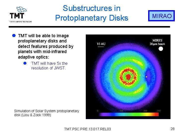 Substructures in Protoplanetary Disks MIRAO TMT will be able to image protoplanetary disks and