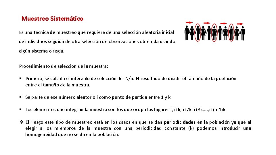 Muestreo Sistemático Es una técnica de muestreo que requiere de una selección aleatoria inicial
