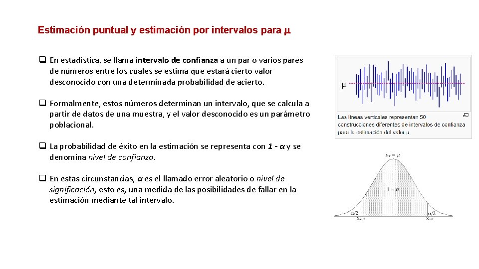 Estimación puntual y estimación por intervalos para q En estadística, se llama intervalo de
