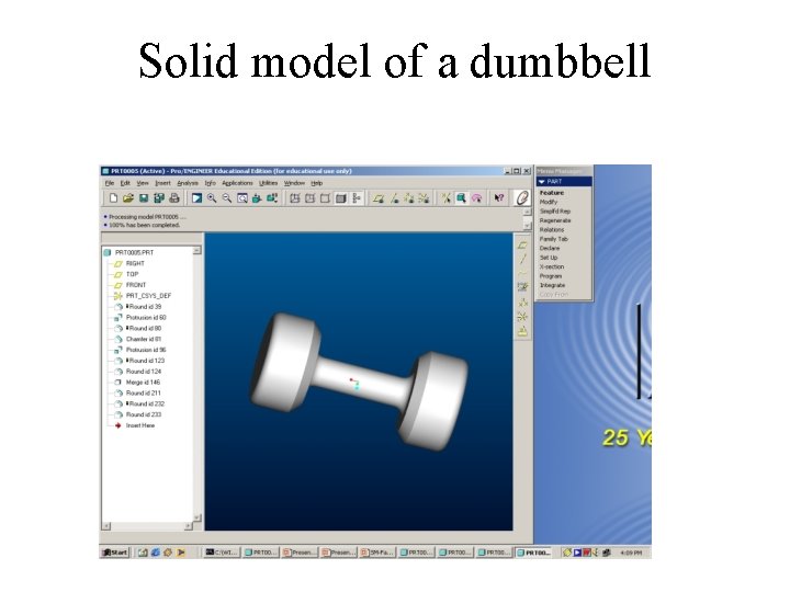 Solid model of a dumbbell 