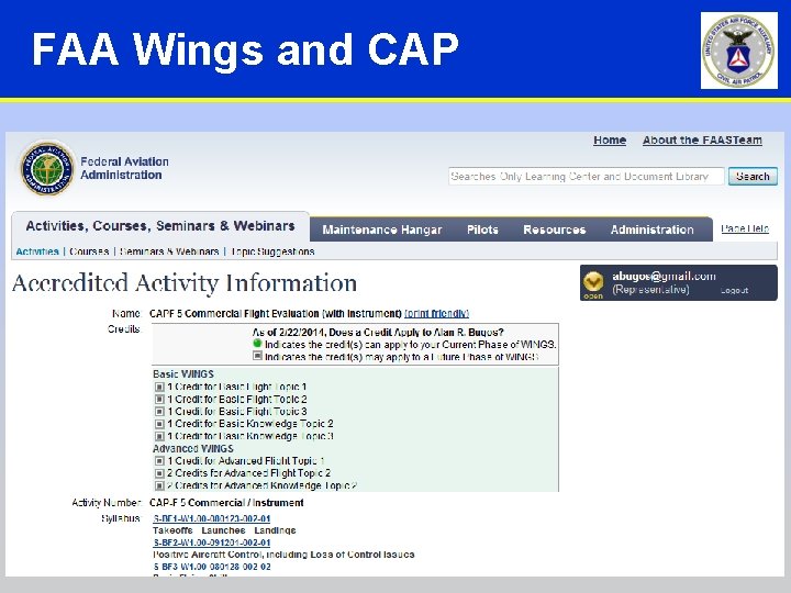 FAA Wings and CAP FAA Wings and CAP