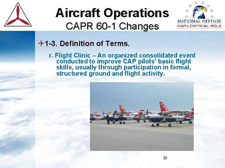 Aircraft Operations CAPR 60 -1 Changes 1 -3. Definition of Terms. r. Flight Clinic Aircraft Operations CAPR 60 -1 Changes 1 -3. Definition of Terms. r. Flight Clinic