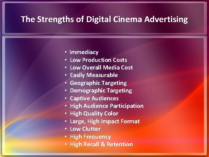 Design Innovation Digital Cinema Advertising What is Digital