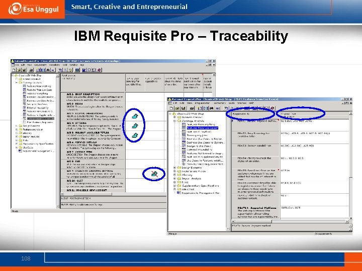 IBM Requisite Pro – Traceability 108 