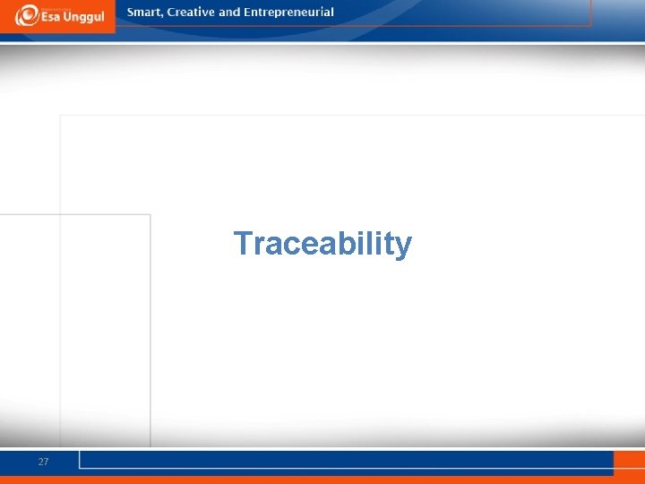 Traceability 27 