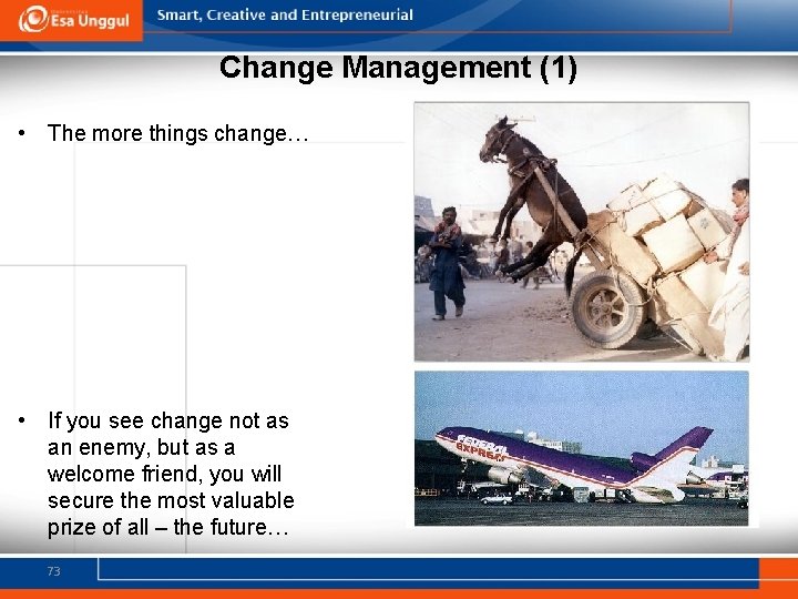 Change Management (1) • The more things change… • If you see change not