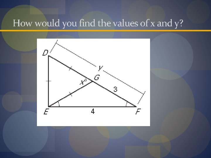 How would you find the values of x and y? 