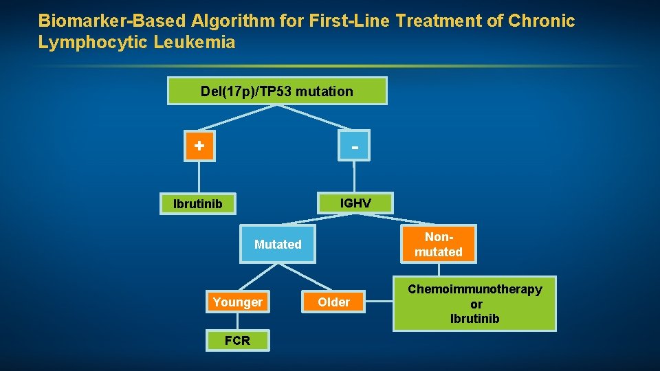 Biomarker-Based Algorithm for First-Line Treatment of Chronic Lymphocytic Leukemia Del(17 p)/TP 53 mutation +