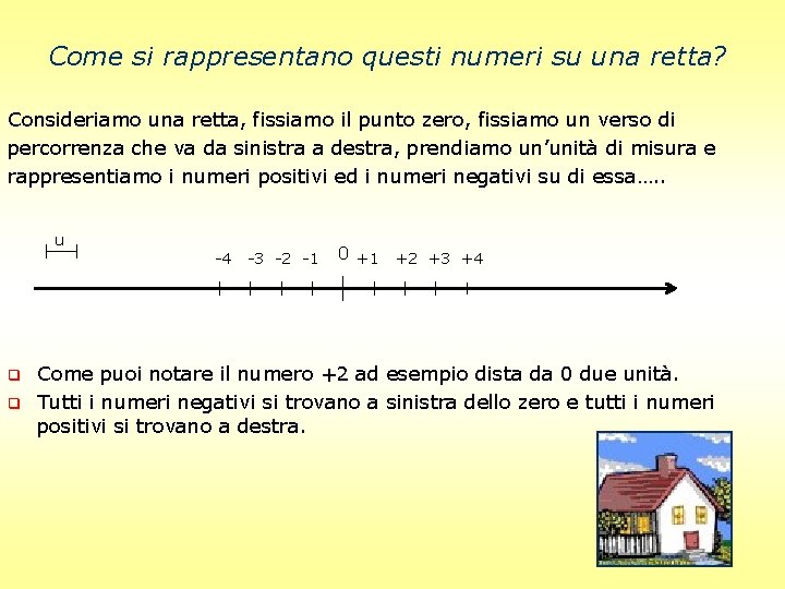 Come si rappresentano questi numeri su una retta? Consideriamo una retta, fissiamo il punto