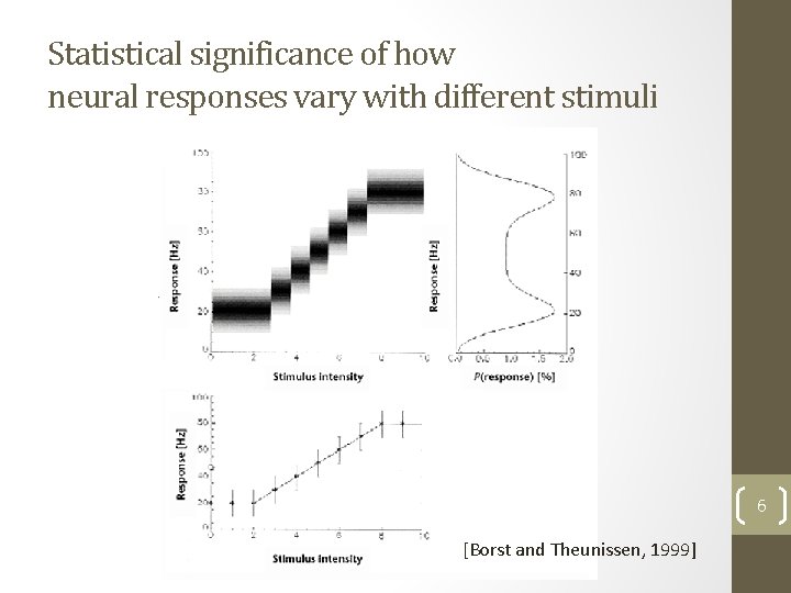 Statistical significance of how neural responses vary with different stimuli 6 [Borst and Theunissen,