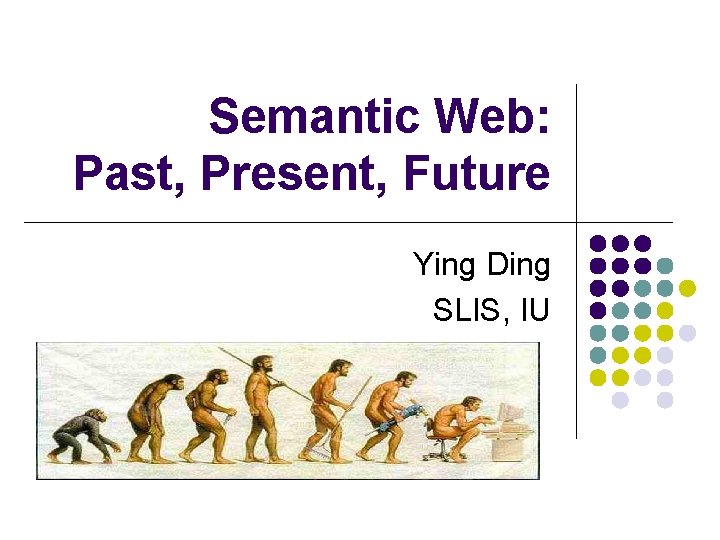 Semantic Web: Past, Present, Future Ying Ding SLIS, IU 