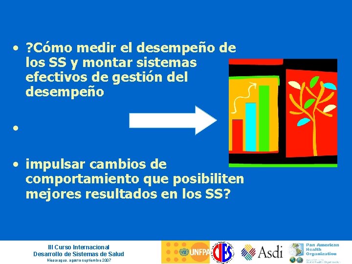  • ? Cómo medir el desempeño de los SS y montar sistemas efectivos