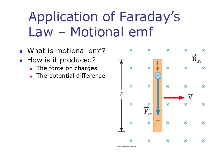 Application of Faraday’s Law – Motional emf n n What is motional emf? How