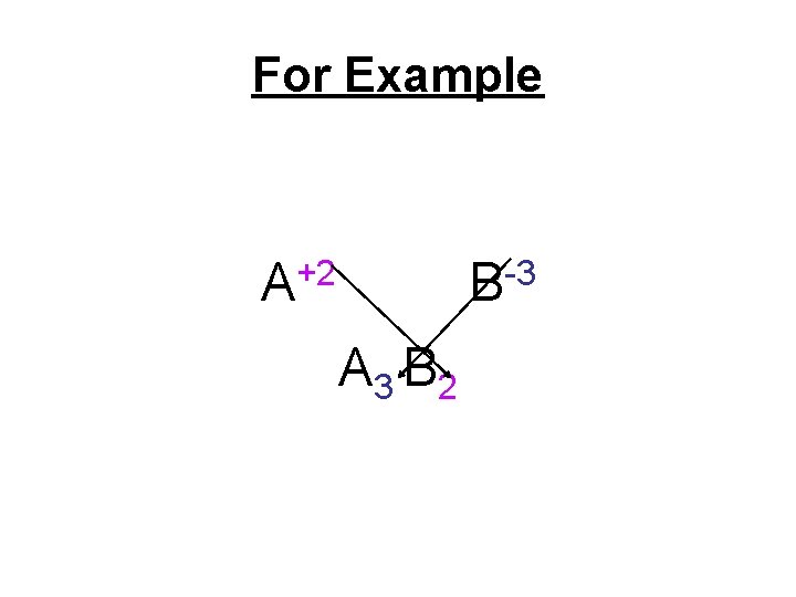 For Example +2 A -3 B A 3 B 2 