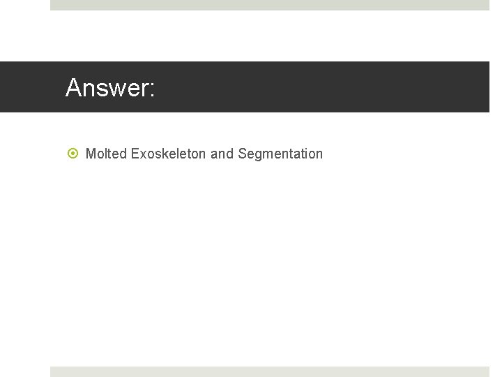 Answer: Molted Exoskeleton and Segmentation 