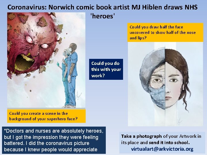 Coronavirus: Norwich comic book artist MJ Hiblen draws NHS 'heroes' Could you draw half