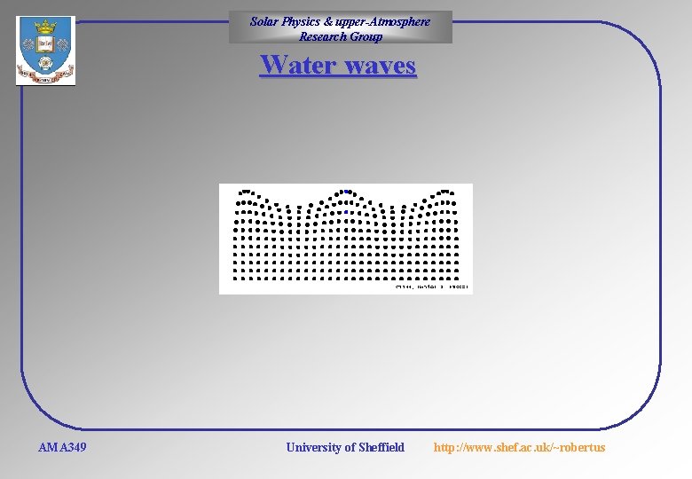 Solar Physics & upper-Atmosphere Research Group Water waves AMA 349 University of Sheffield http: