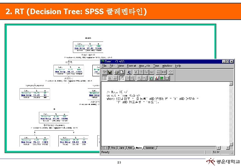 2. RT (Decision Tree: SPSS 클레멘타인) 23 