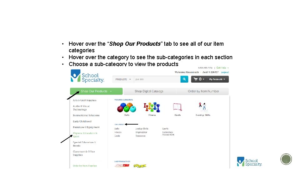 SHOP OUR PRODUCTS • Hover the “Shop Our Products” tab to see all of SHOP OUR PRODUCTS • Hover the “Shop Our Products” tab to see all of