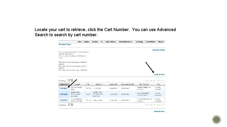 LOCATE YOUR CART Locate your cart to retrieve, click the Cart Number. You can LOCATE YOUR CART Locate your cart to retrieve, click the Cart Number. You can