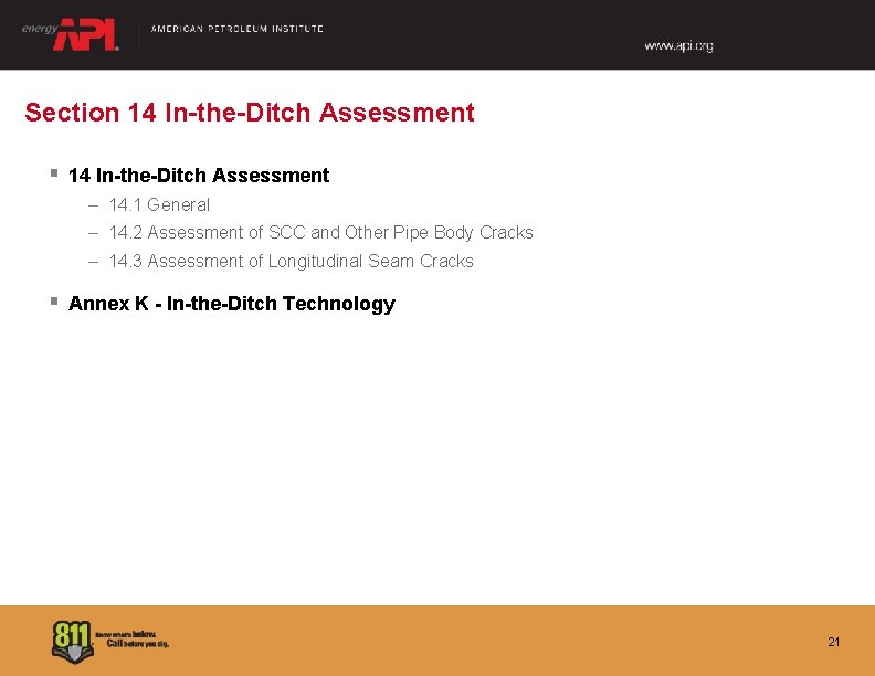 Section 14 In-the-Ditch Assessment § 14 In-the-Ditch Assessment – 14. 1 General – 14.