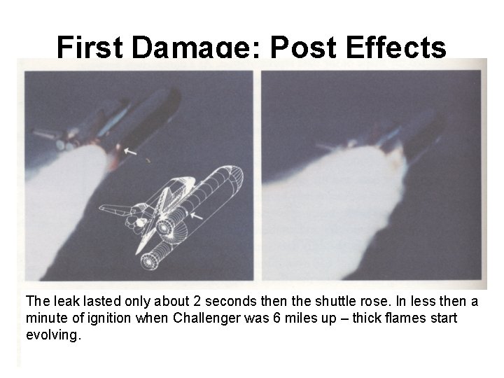 First Damage: Post Effects The leak lasted only about 2 seconds then the shuttle