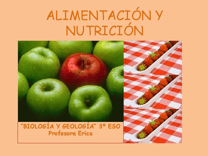 ALIMENTACIÓN Y NUTRICIÓN “BIOLOGÍA Y GEOLOGÍA” 3º ESO Profesora Erica 