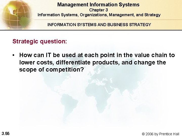 Management Information Systems Chapter 3 Information Systems, Organizations, Management, and Strategy INFORMATION SYSTEMS AND