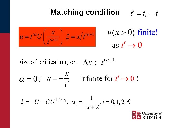 Matching condition size of critical region: 
