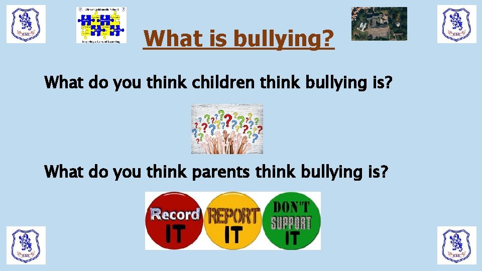 What is bullying? What do you think children think bullying is? What do you What is bullying? What do you think children think bullying is? What do you