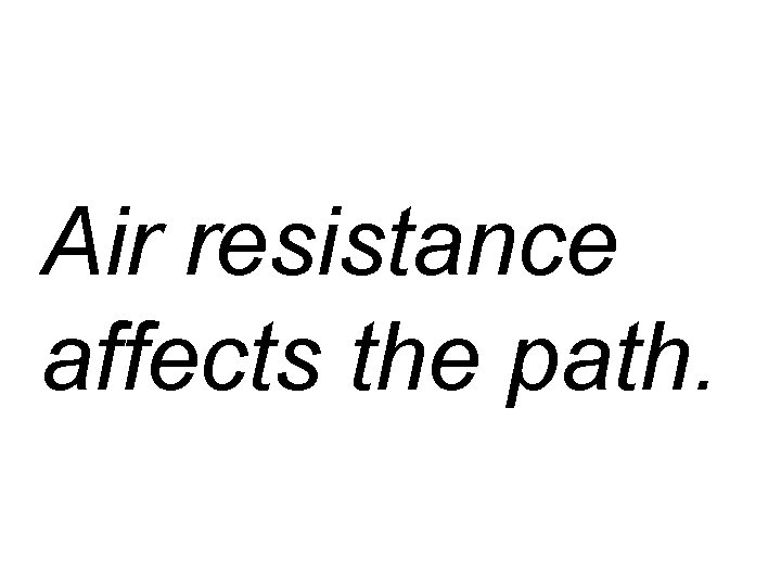 Air resistance affects the path. 