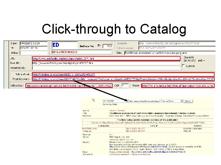 Click-through to Catalog 