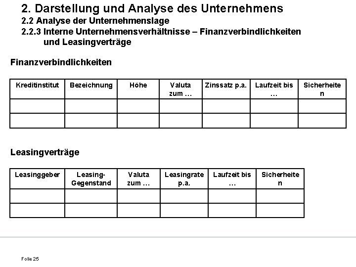 2. Darstellung und Analyse des Unternehmens 2. 2 Analyse der Unternehmenslage 2. 2. 3