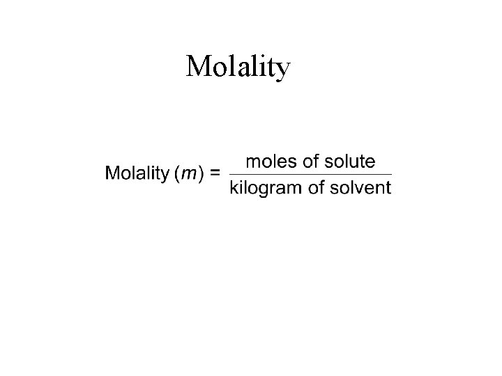 Molality 
