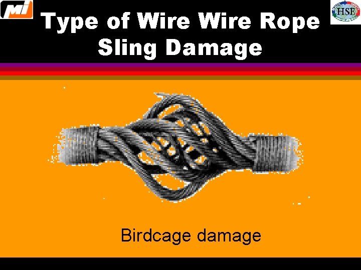 Type of Wire Rope Sling Damage Birdcage damage 