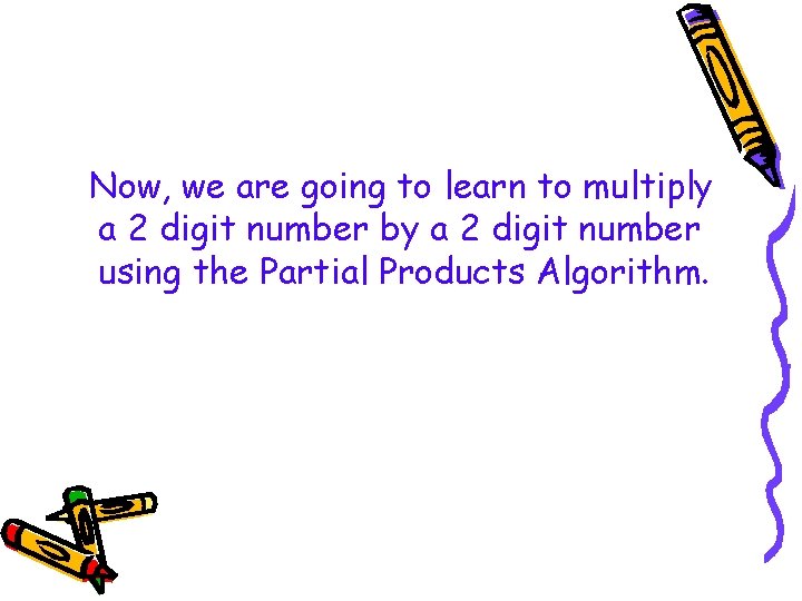 Now, we are going to learn to multiply a 2 digit number by a