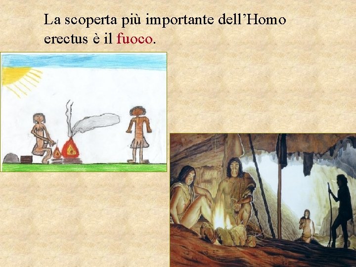 La scoperta più importante dell’Homo erectus è il fuoco. 