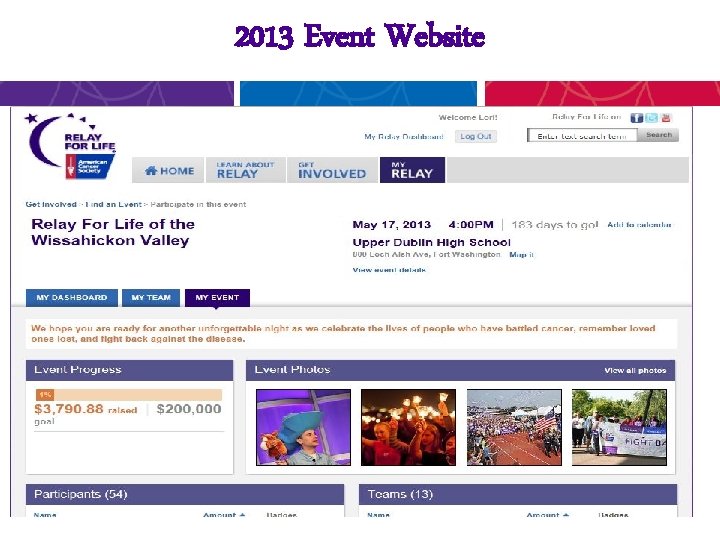 2013 Event Website 