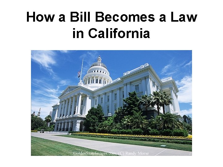 How a Bill Becomes a Law in California 